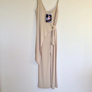 SHAPE FX-Cream Shape Wear Jumpsuit With Overlay